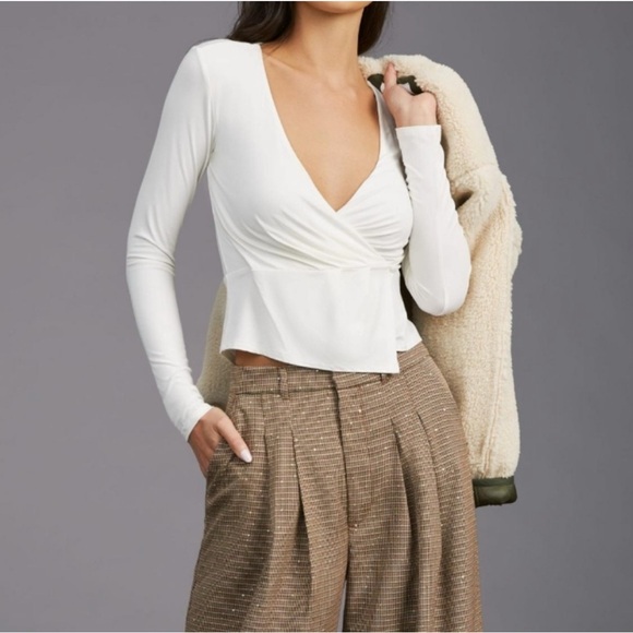 Good American Good Touch Wrap‎ Top